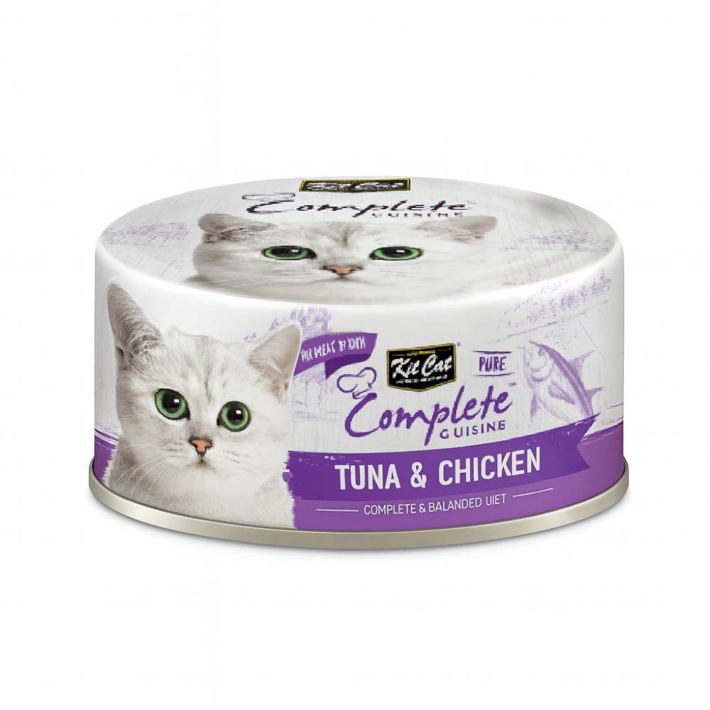 Kit Cat Complete Cuisine Tuna & Chicken 70g كت كات وجبة كاملة بالتونا ودجاج في المرق 70 غ