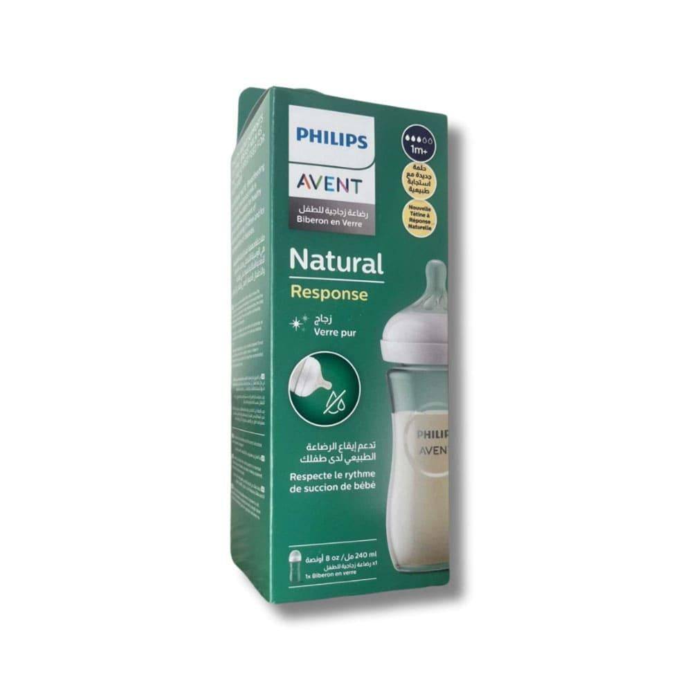 Philips Avent Natural Glass Bottle for Babies 1 Month and Above - 240 ml