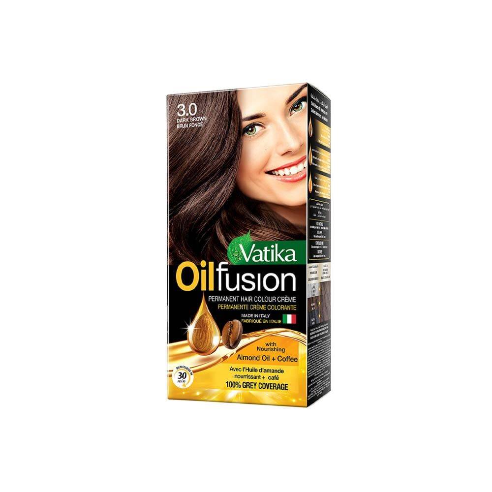 Vatika Oil Fusion Permanent Hair Color Cream - Dark Brown 2.0
