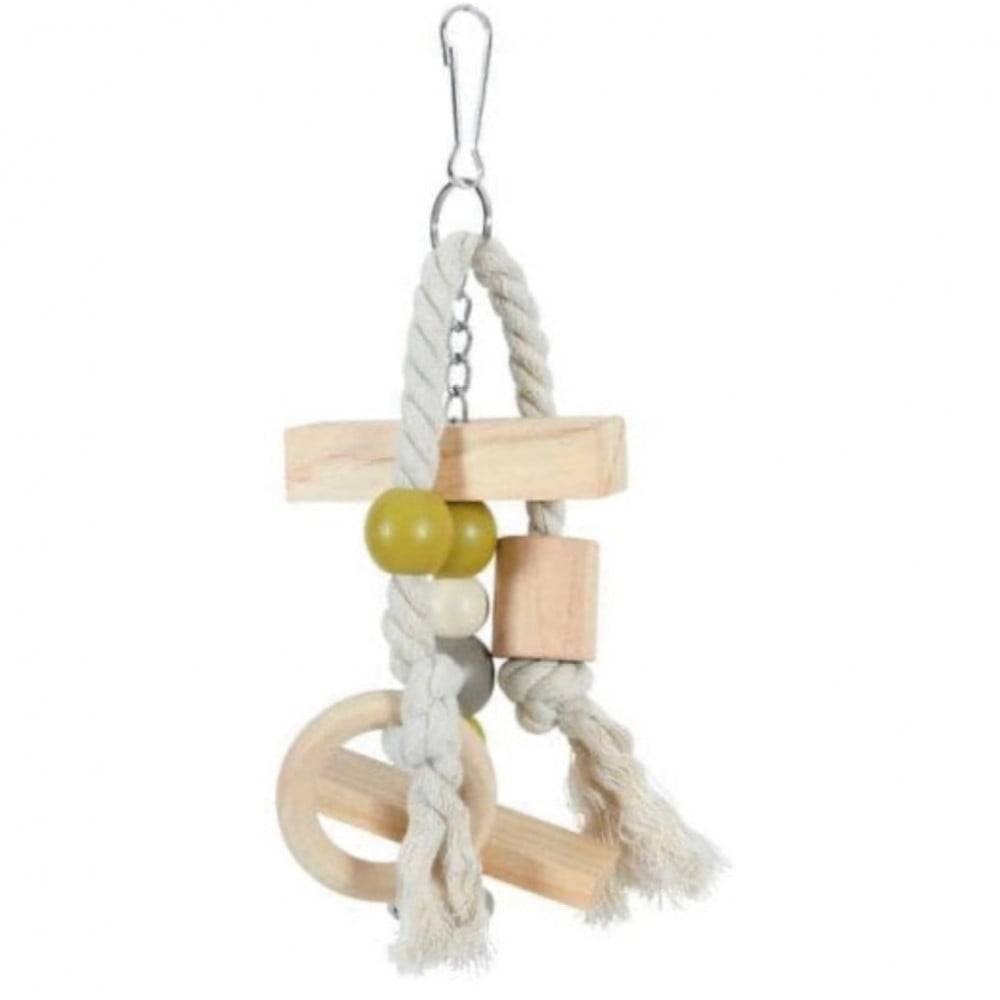زولوكس لعبة خشبية مع جرس للبغاوات والطيور الكبيرة Zolux wooden toy for Parrot