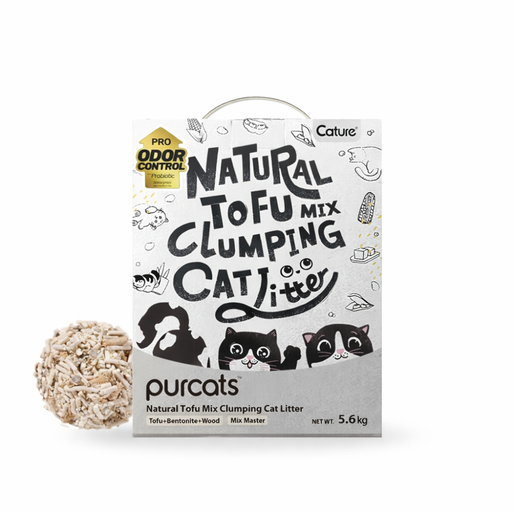 Purcats Natural Tofu Mix Clumping Cat Litter