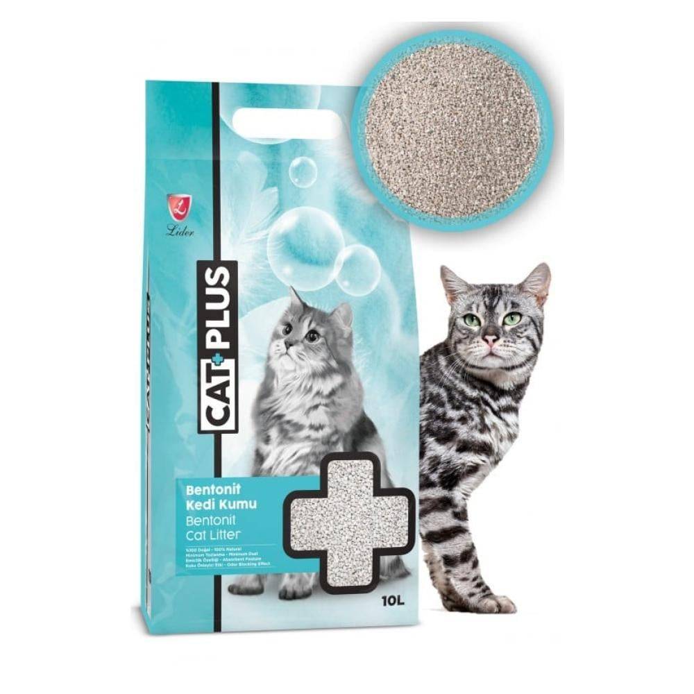 Cat plus 10L cat liter bentonit unscented رمل كات بلس رمل 10 لتر للقطط بدون ريحة