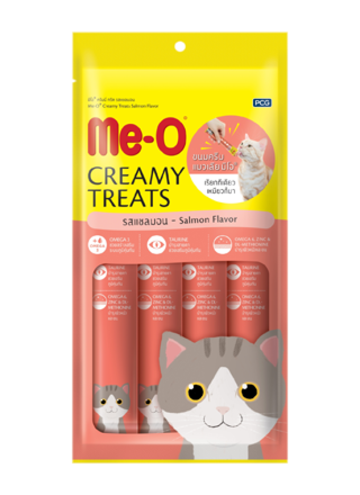 مي أو - مكافآت قطط كريمية بطعم السالمون 4×15غ Me-O Creamy Treats Salmon Flavor