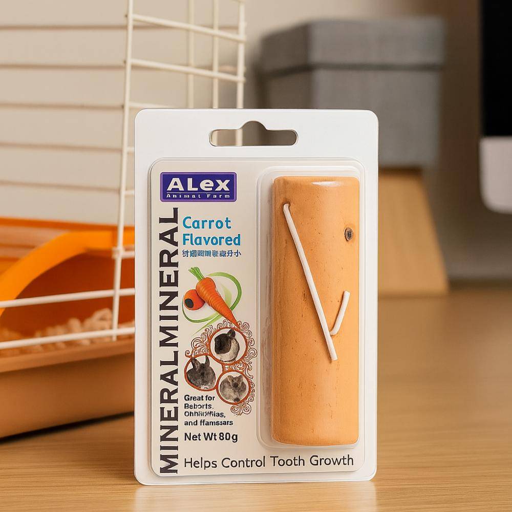 أليكس حجر كالسيوم حجر مضغ بنكهة الجزر للهامستر والارانب والشنشيلا Alex Mineral Chew - Carrot Flavor