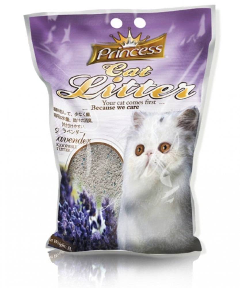 رمل القطط برينسس عالي التكتل برائحة اللافندر Princess Clumping Cat Litter 5L