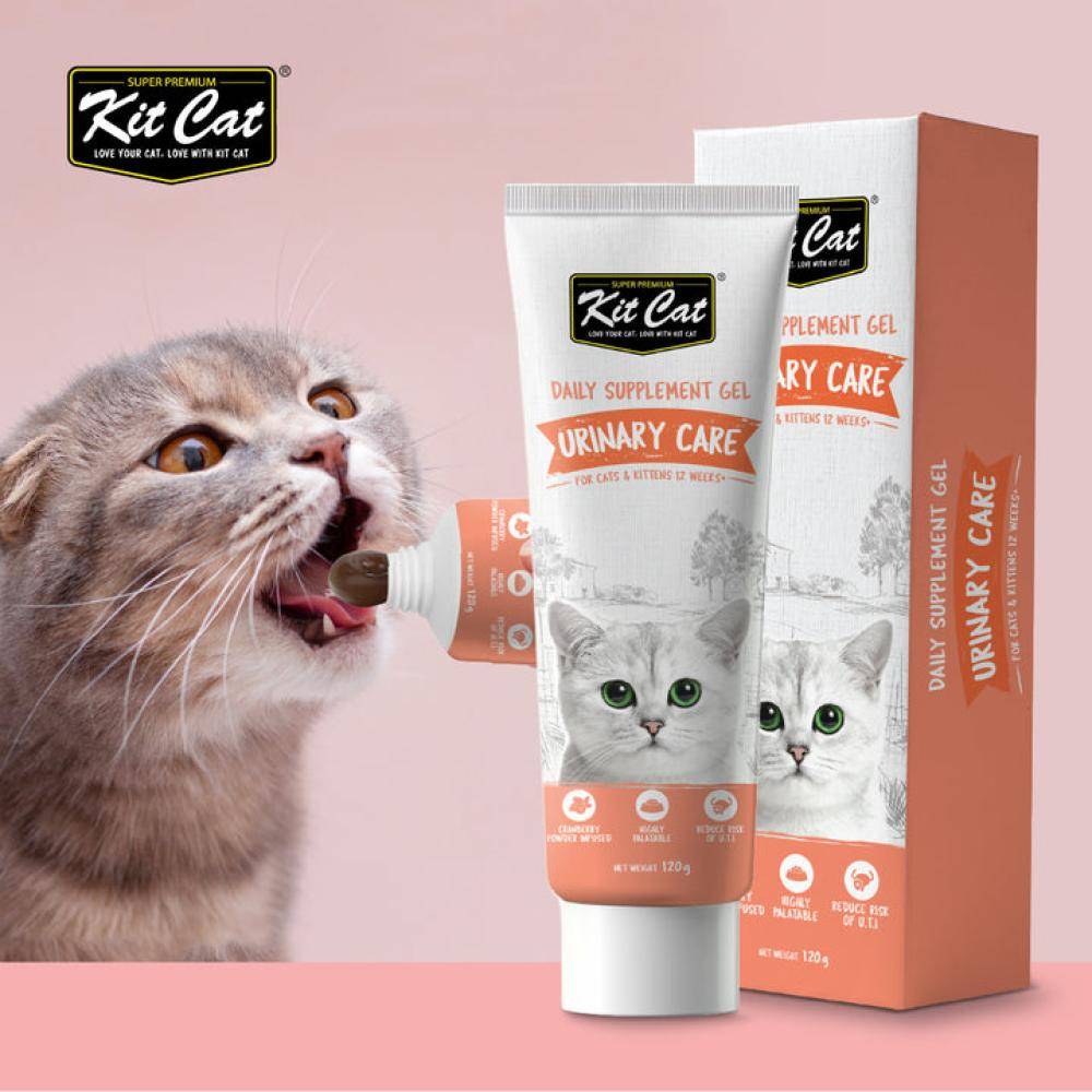 كت كات مكمل غذائي يومي معجون فيتامين لدعم صحة المسالك البولية للقطط الصغيرة والبالغة Kit Cat Daily Supplement Gel For Cats & Kittens - Urinary Care