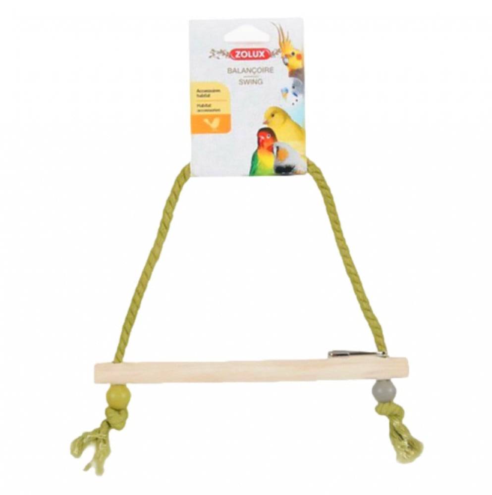 زولوكس حبل طيور مع غصن خشب مجثم طيور Zolux Rope swing with wooden Perch