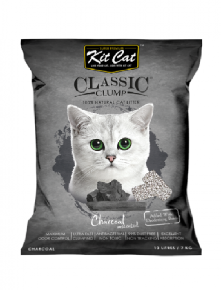 كت كات رمل كلاسيك للقطط برائحة الفحم Kit Cat Classic Crystal Silica Litter Charcoal Cat Litter