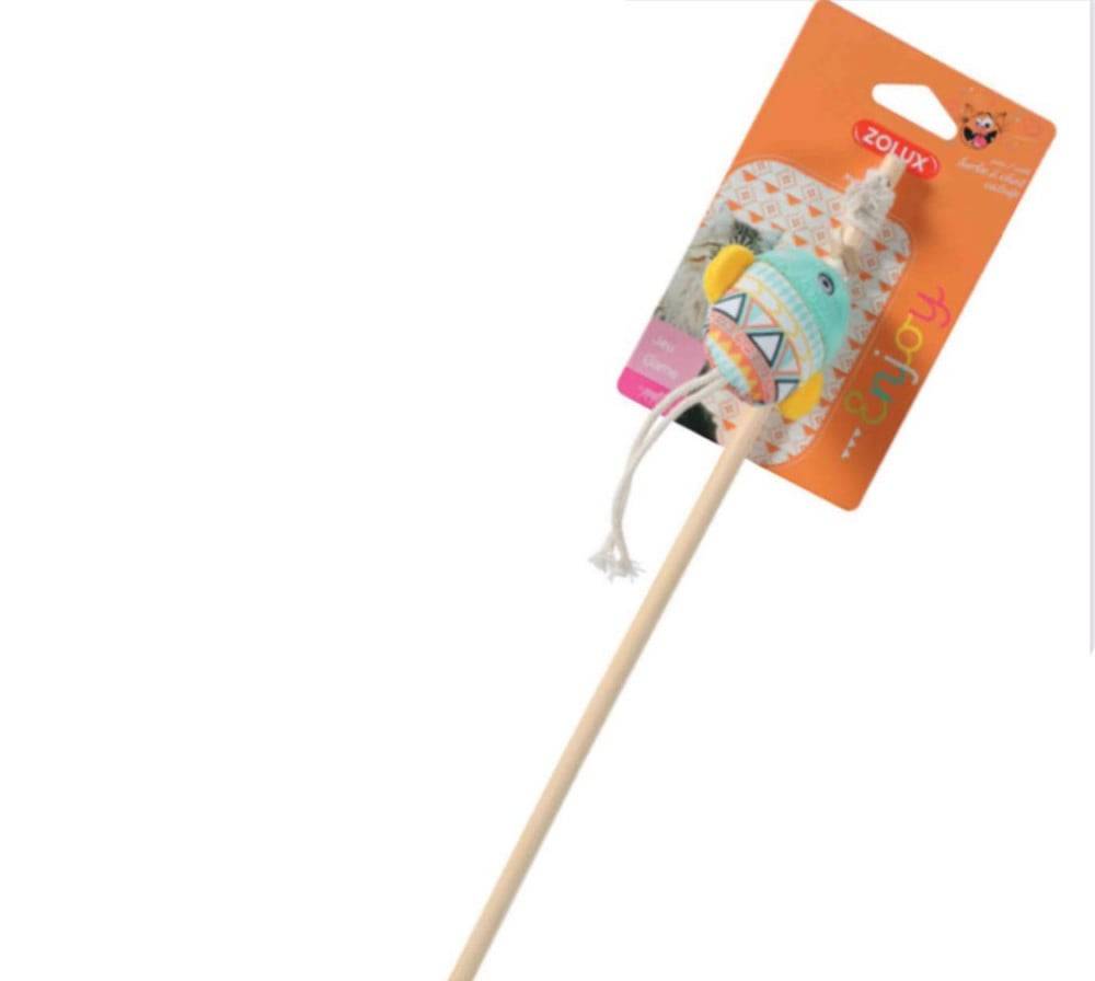 زولوكس لعبة الكاتنيب سنارة شكل سمكة أخضر Zolux Cat Toy Rod Fish Green