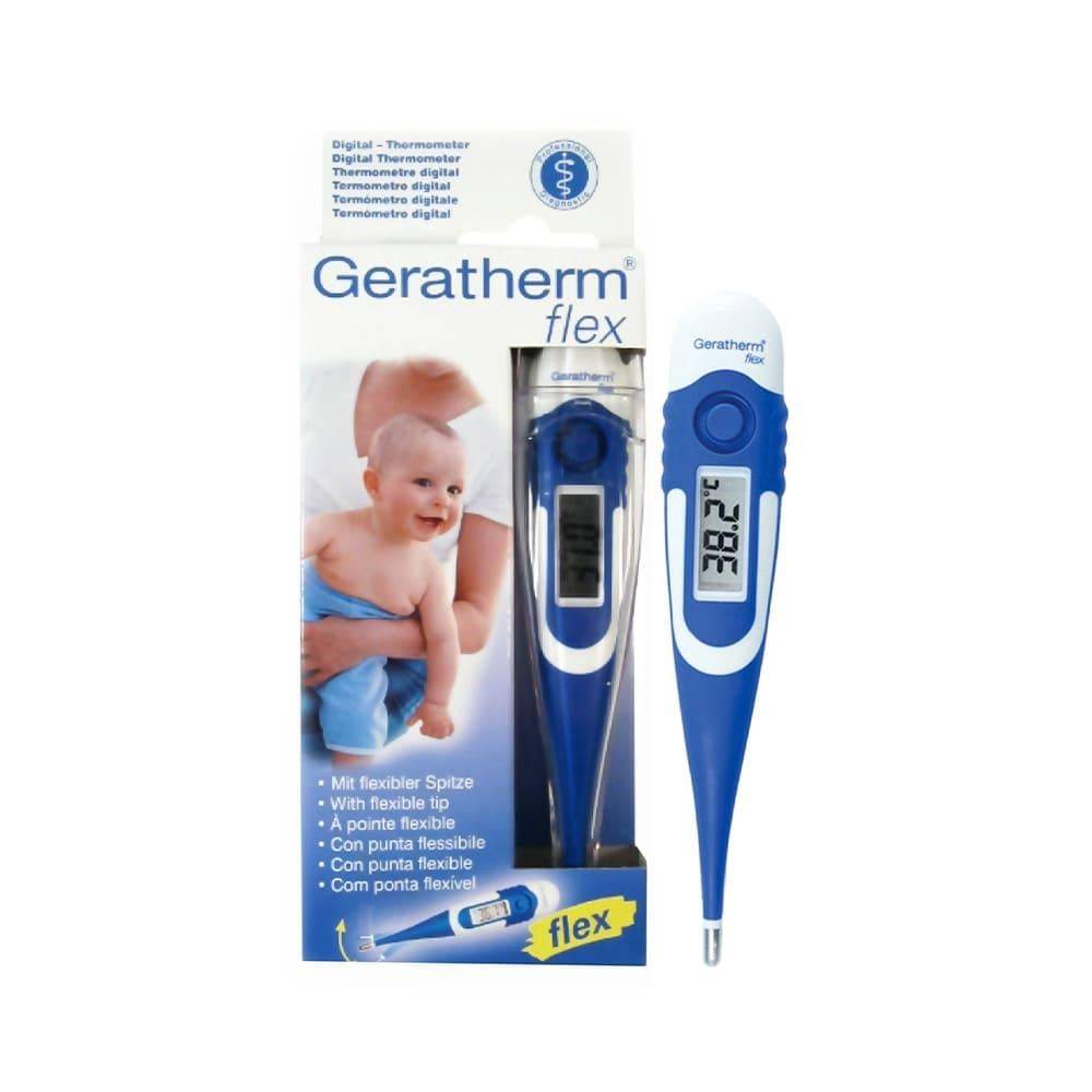 Geratherm is a body temperature measuring device for children with a flexible head