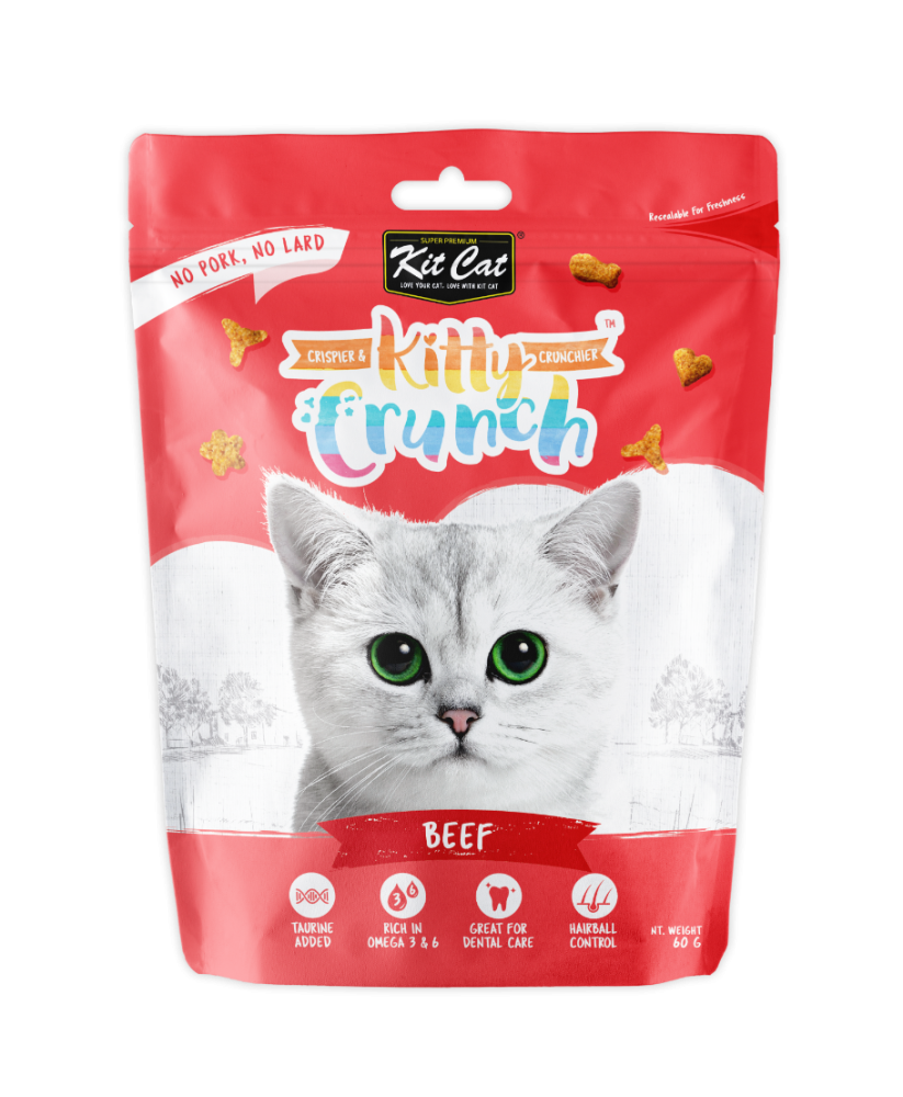 مكافآت كت كات كيتي كرنش نكهة اللحم البقري Kit Cat Kitty Crunch Beef Flavor