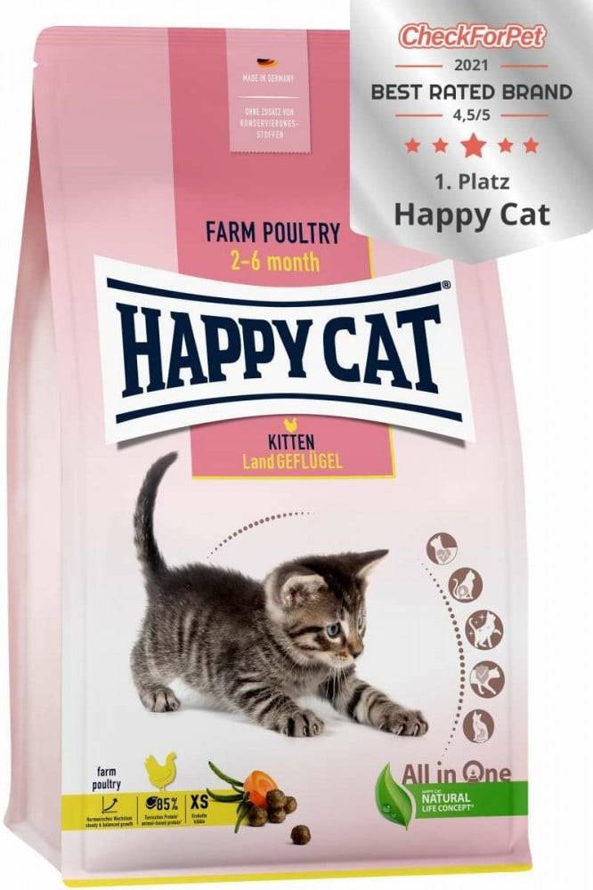 هابي كات طعام القطط الصغيرة دواجن المزرعة Happy Cat Young Kitten Farm Poultry