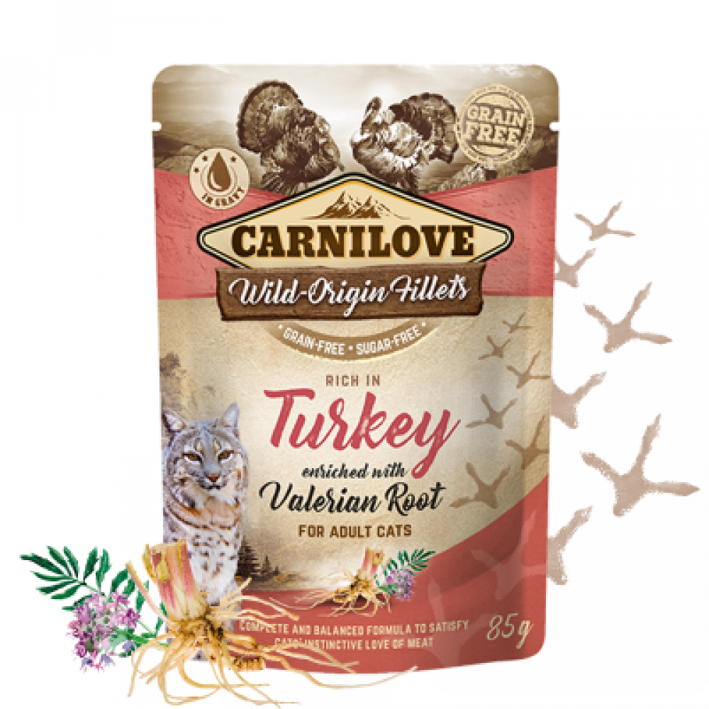 كارنيلوف اظرف رطبة الديك الرومي مع نبات الناردين Carnilove Rich in Turkey enriched with Valerian