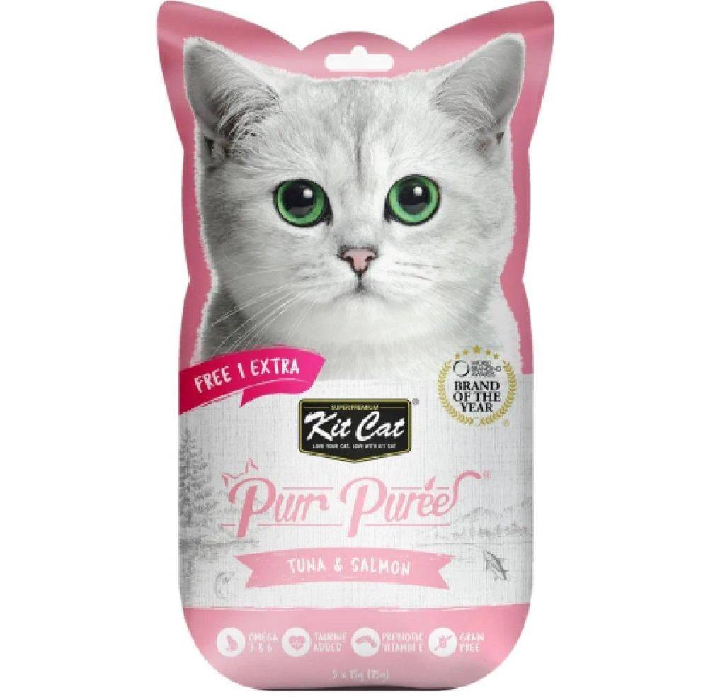 مكافآت قطط كت كات هريسة التونا والسالمون Kit Cat Purr Puree Tuna & Salmon