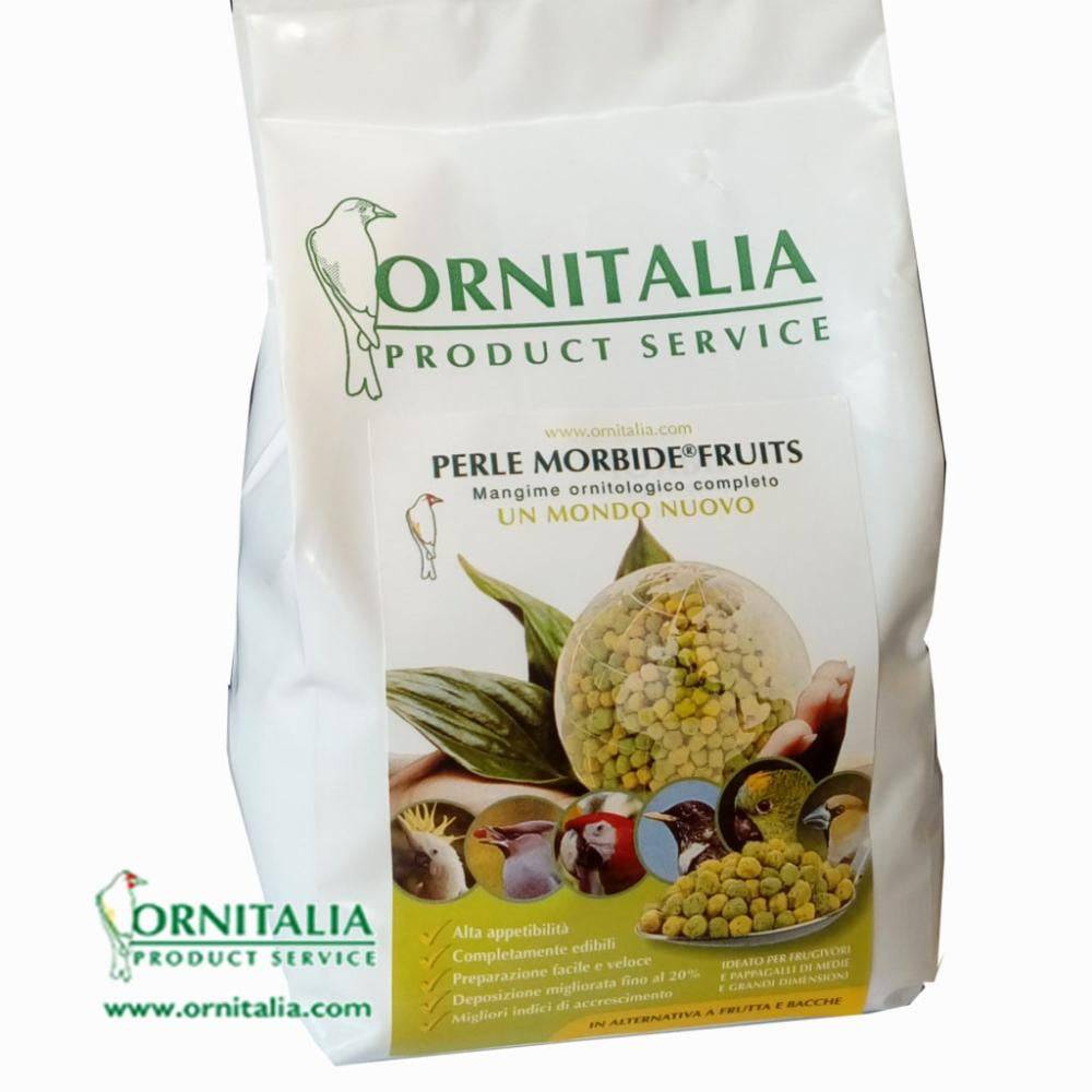 مستنبت - بديل الاستنبات مكمل غذائي للببغاوات الكبيرة والمتوسطة Perle Morbide Fruits Green 800 gr - ORNITALIA