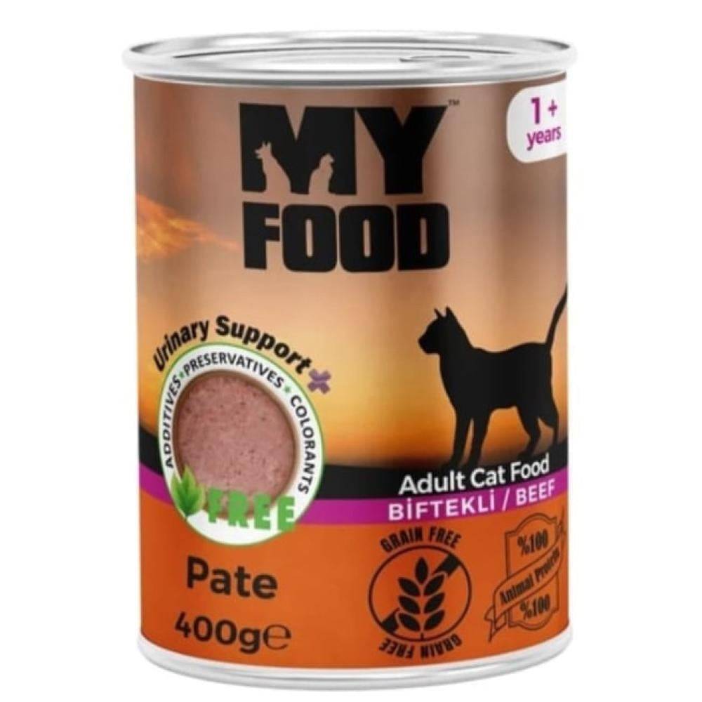 ماي فوود معلبات قطط بالغة مهروس اللحم البقري 400 جرام My Food Adult Cat Food - Steak Beef in Pate