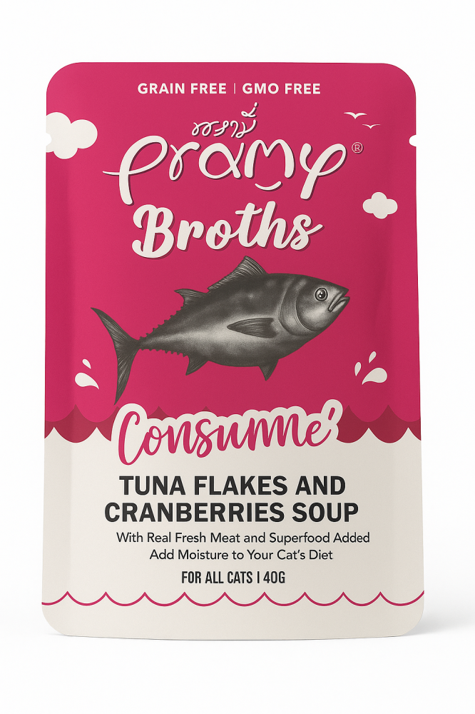 Pramy Broth Tuna Flakes And Cranberries Soup 40G