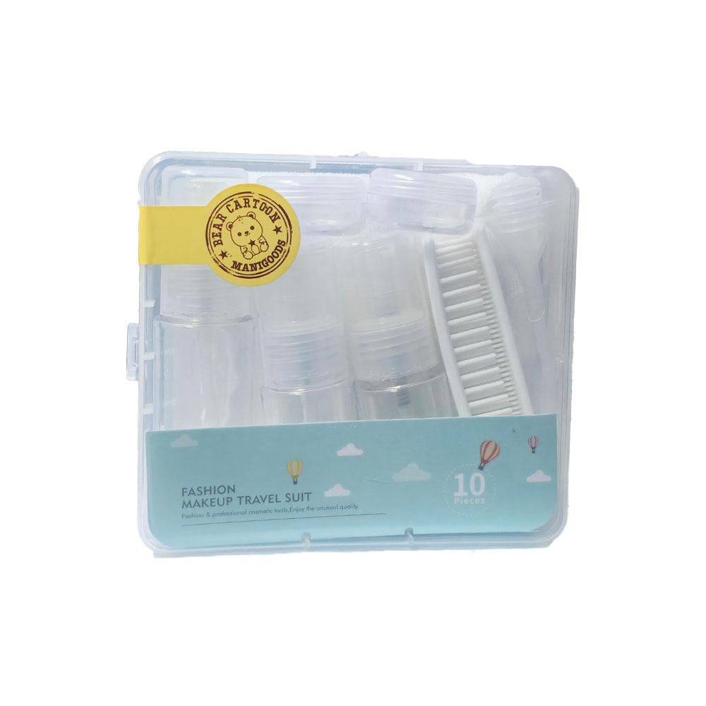 Mangoods 10-Piece Empty Container Set with Face Towel and Comb for Travel