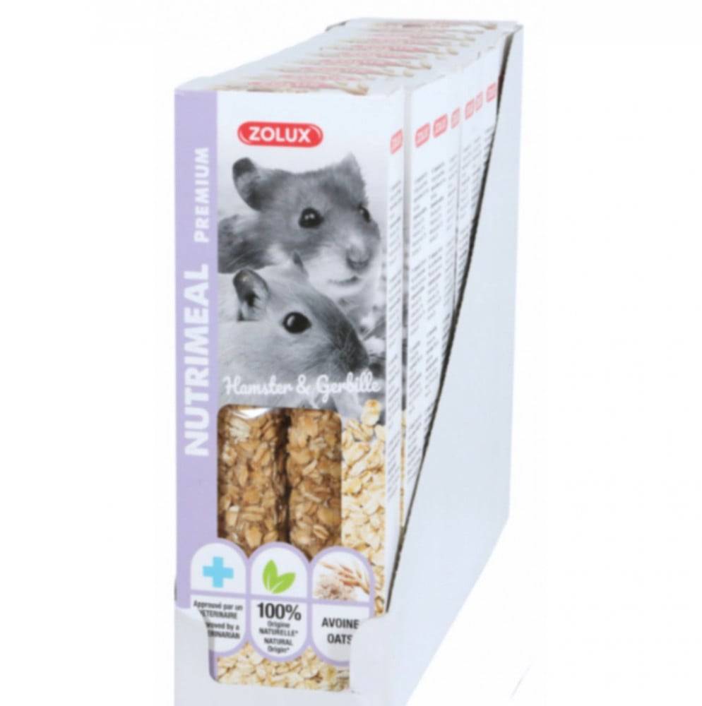زولوكس نوتريميل بريميوم مكافآت هامستر حبوب الشوفان Zolux NUTRIMEAL Premium Crunchy Stick for Hamsters & Gerbil