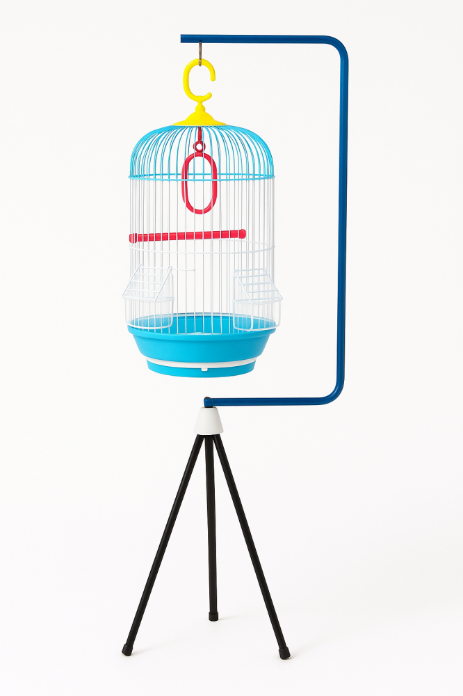 Cage with stand for small birds