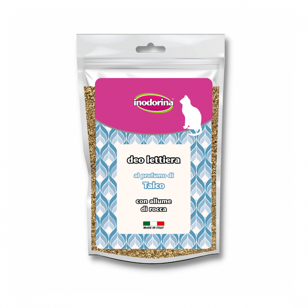 انودورينا معطر الرمل ومزيل الروائح الكريهة رائحة بودرة التلك 320 جرام Inodorina Cat Litter Deodorant Talk Powder 320g