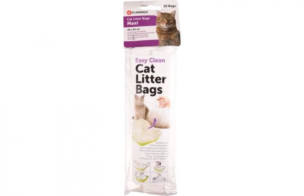 فلامنجو اكياس فضلات القطط - حجم كبير 10حبات Flamingo Cat Litter Bags Maxi White - 10Pcs