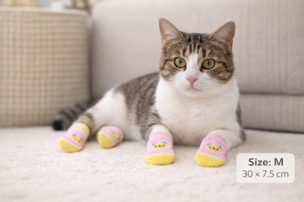 جوارب قطط مانعة للانزلاق – مقاس M Anti-Slip Cat Socks – Size M