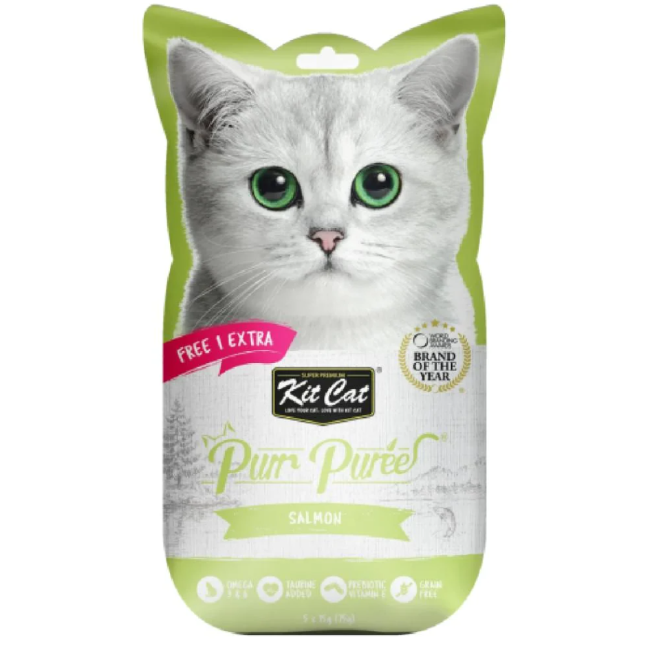 مكافآت قطط كت كات هريسة السالمون Kit Cat Purr Puree Salmon