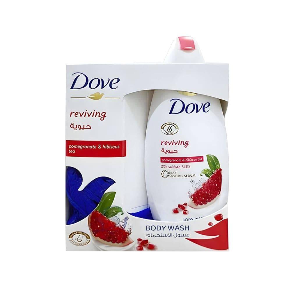 Dove Refreshing Body Wash & Loofah with Pomegranate and Hibiscus Tea - 250 ml
