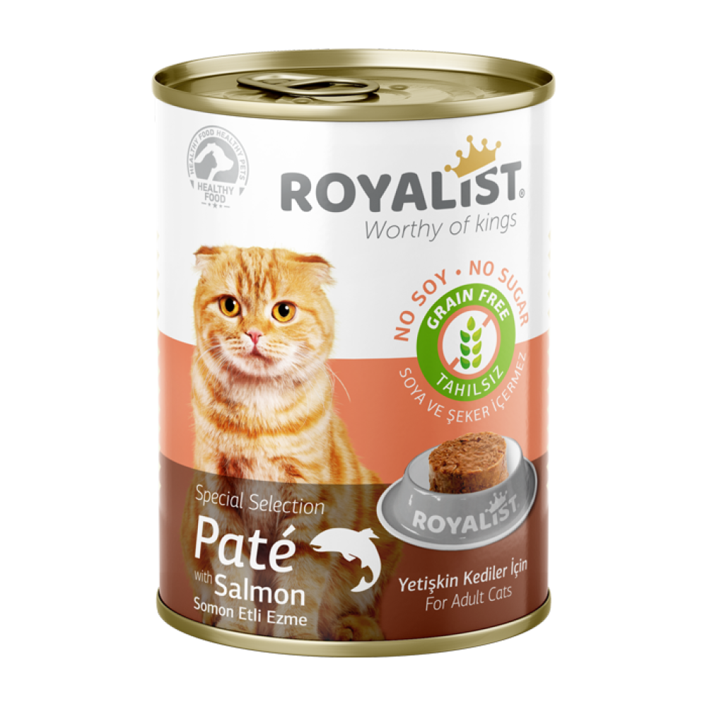 روياليست طعام رطب للقطط البالغة باتيه السالمون Royalist Adult Cat Paté with Salmon 400g