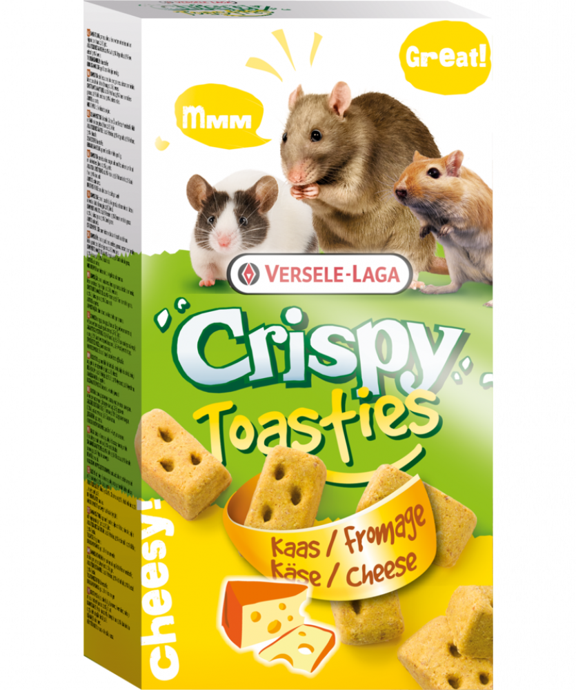Versele Laga Crispy Toasties Cheese 150g فیرسل لاقا كريسبي وجبة خفیفة للهامستر والارانب بسكويت الجبن 150غ