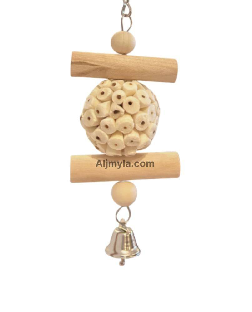 Wooden chew toy for small and medium parrots - bird toy