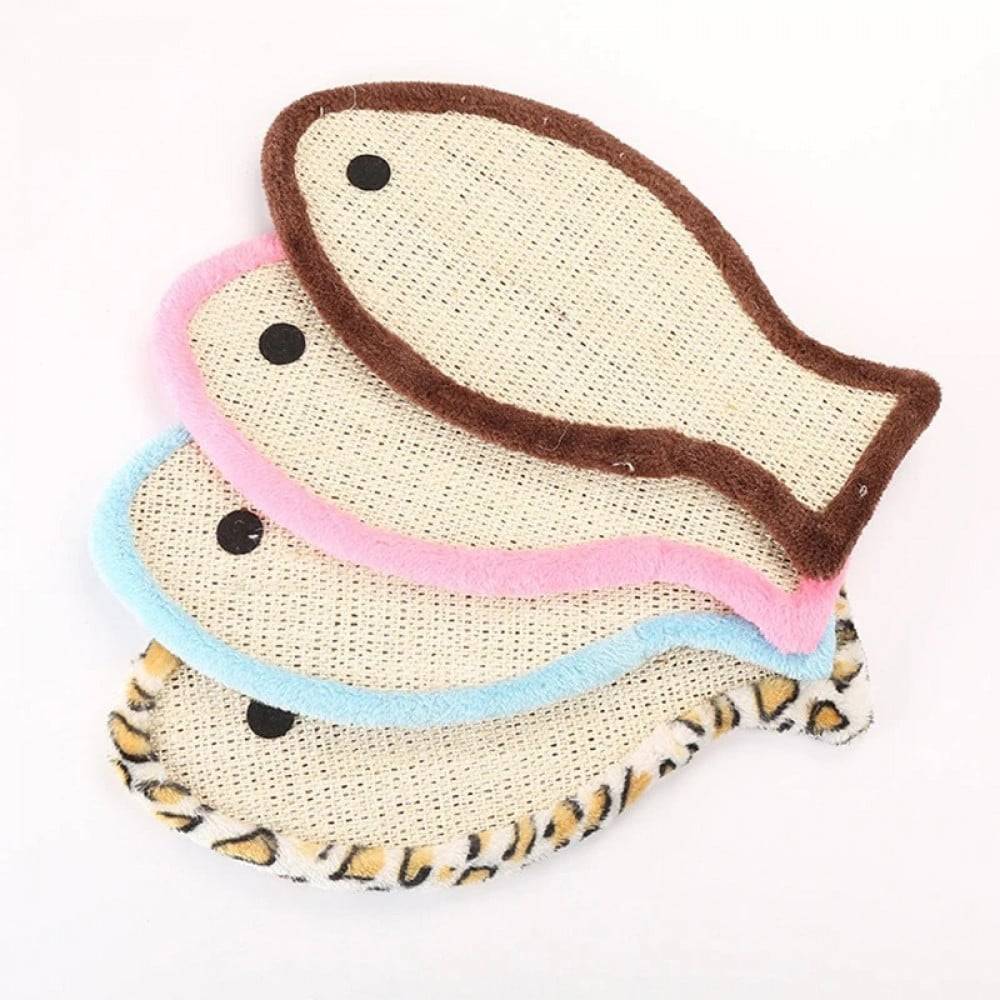 Plush fish scratch pad to protect furniture