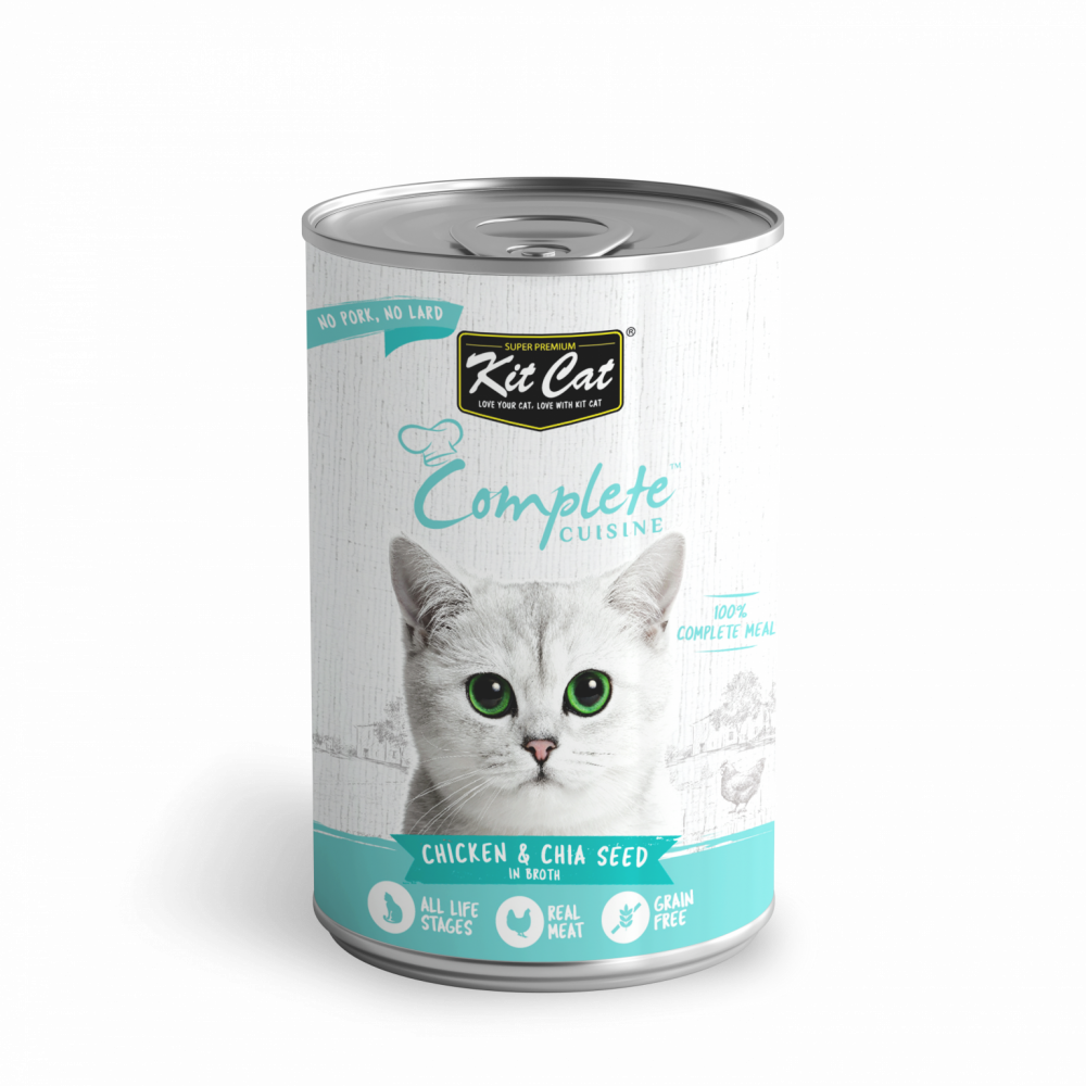 كت كات وجبة كاملة بالدجاج وبذرة الشيا في المرق 150غ Kit Cat Complete Cuisine Chicken And Chia Seed In Broth150g
