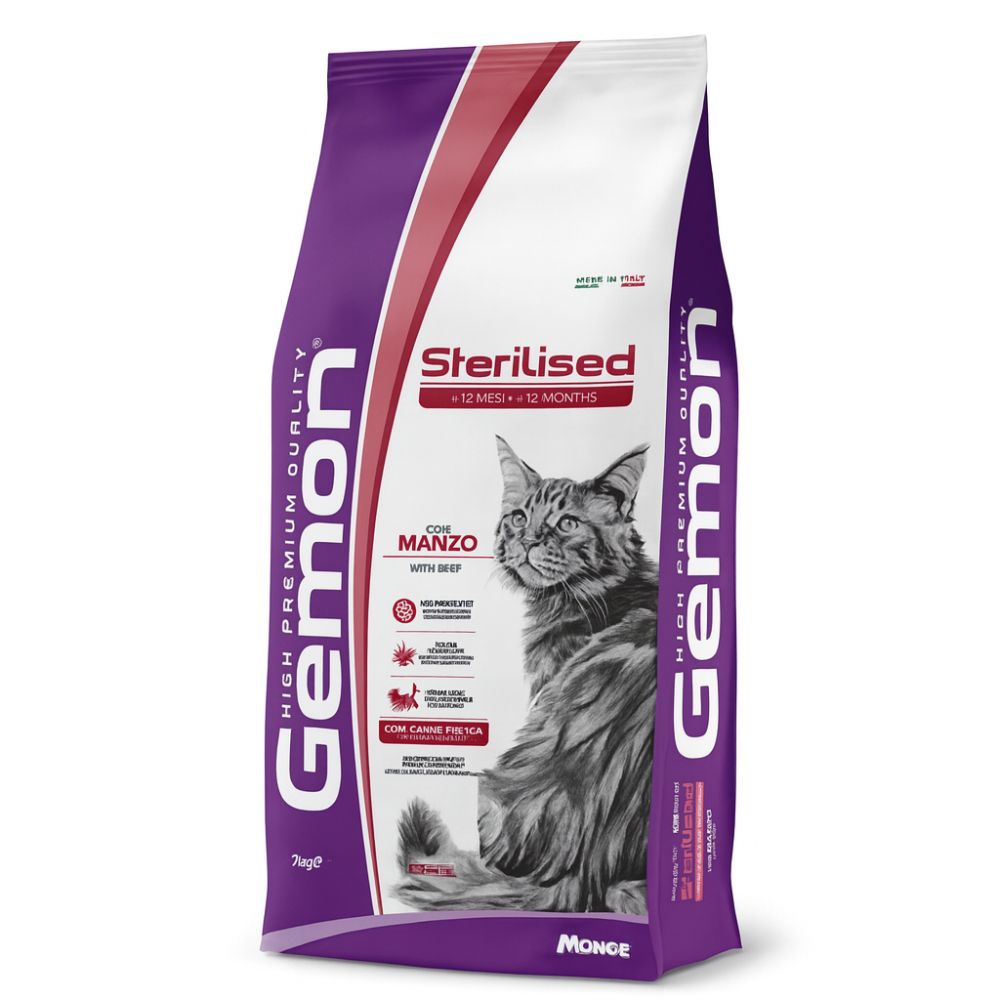 جيمون طعام جاف للقطط المعقمة بالديك الرومي Gemon Sterilised Cat Food with Turkey