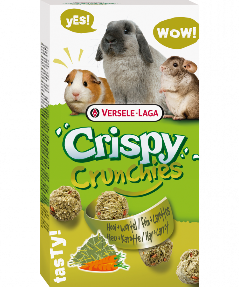 فیرسل لاقا كريسبي وجبة خفیفة للهامستر والارانب مقرمشات البرسيم والجزر 75غ Versele Laga Crispy Crunchies Hay+ Carrot 75g