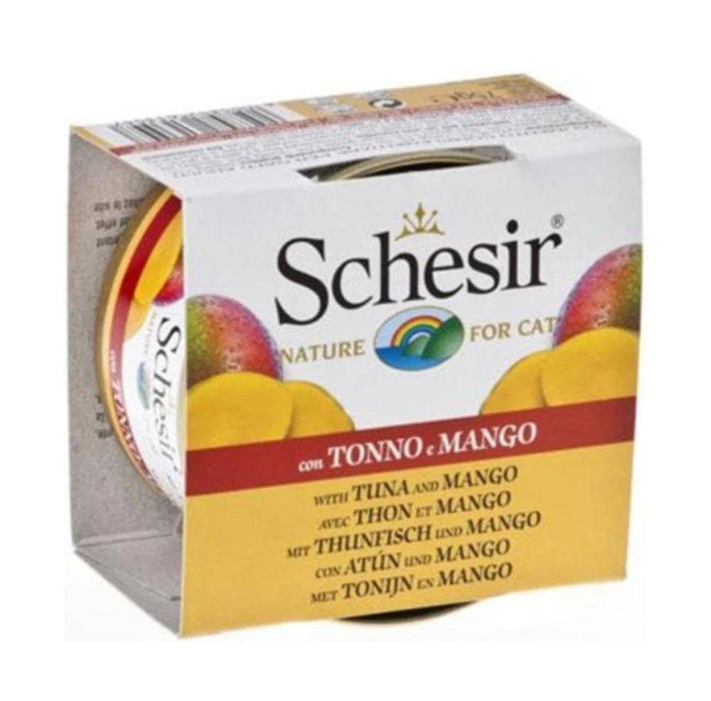 شيزر معلبات التونا مع المانجا بالجيلي (طعام رطب للقطط البالغة) Schesir Tuna with Mango Fruit in Jelly