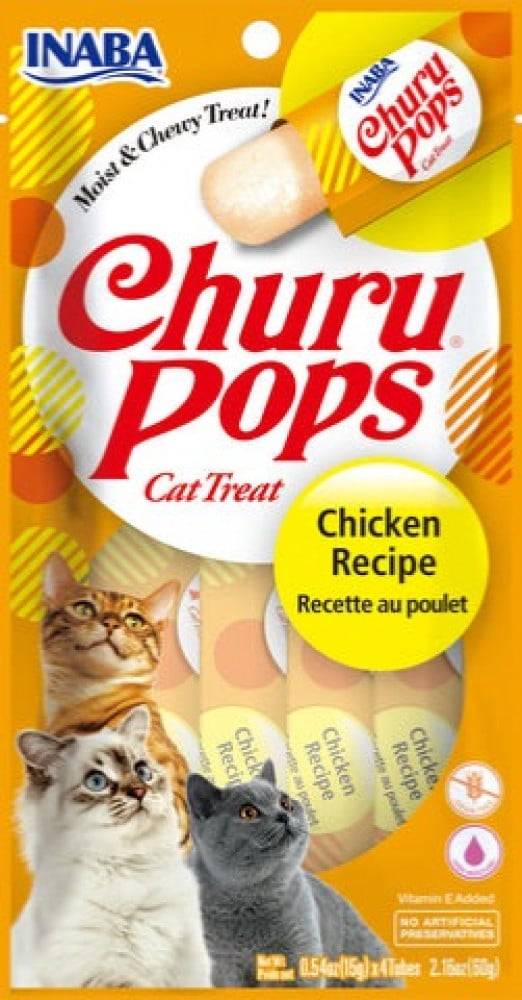 اينابا تشورو مكافآت قطط جيلي الدجاج (15جرام4xاظرف) INABA Churu Pops Cat Treats Chicken Recipe (4PacksX15)