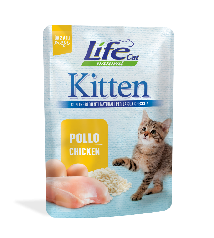 لايف كات اظرف رطبة للقطط الصغيرة بالدجاج Lifecat Natural wet food - Kitten with Chicken