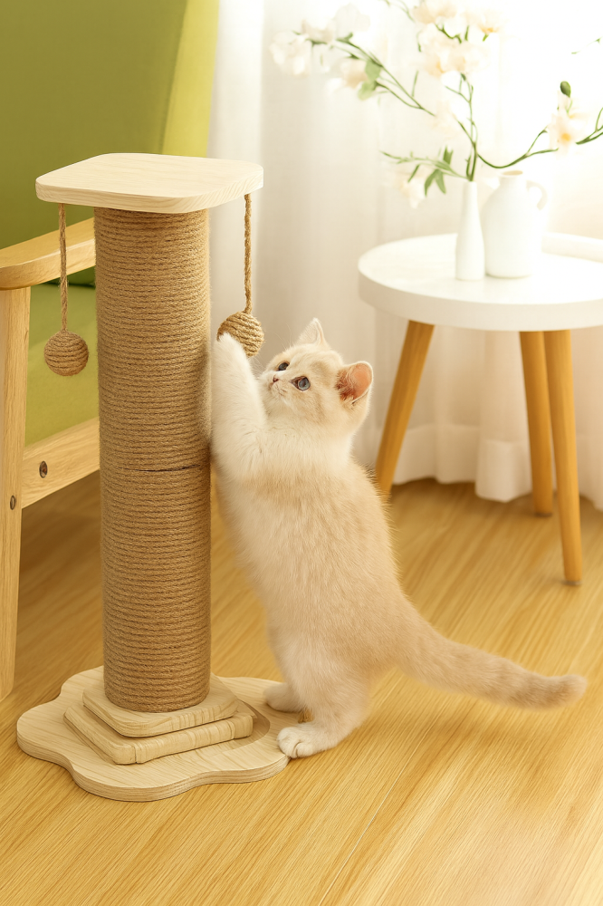 Cat Scratcher - Cat scratching post with wooden balls