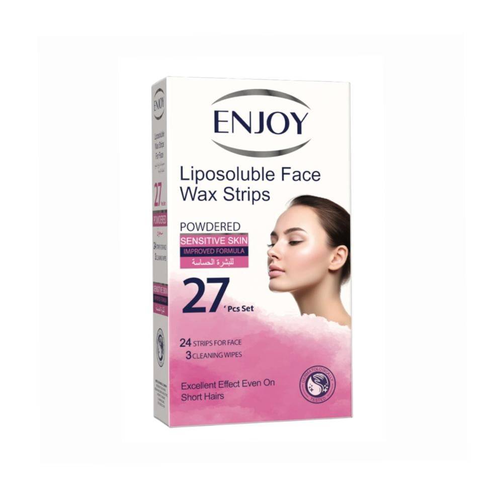Enjoy wax strips for facial hair removal for sensitive skin - 27 pieces