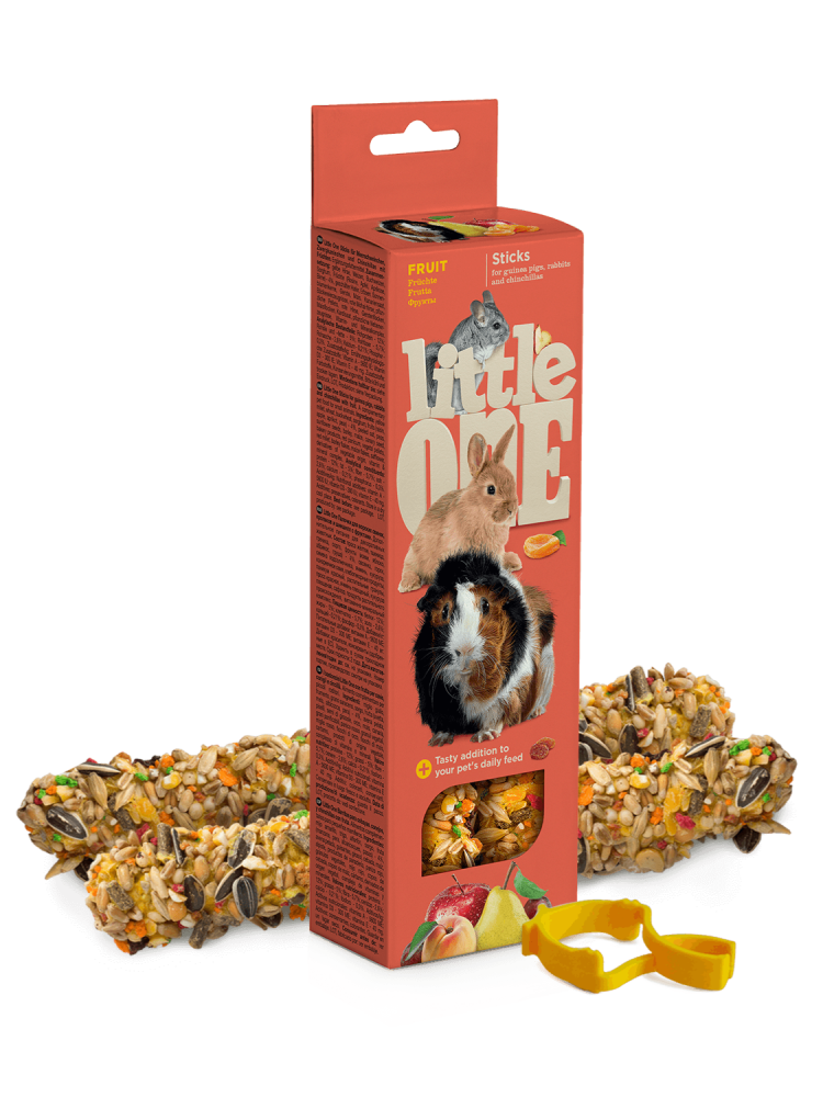 ليتل ون اعواد مكافآت الارانب والوبر والهامستر فواكه Little One Sticks for Rabbit,Guinea Pig,Puffed Rice with Nuts