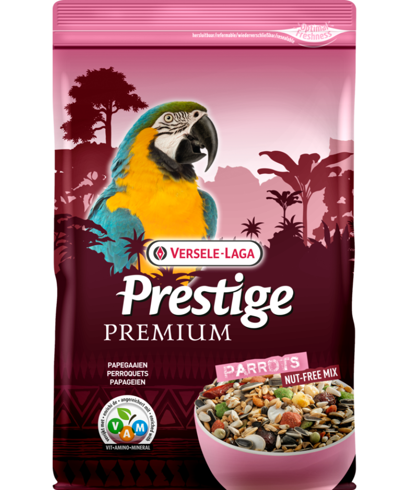 فيرسل لاقا برستيج بريميوم اكل المكآو غذاء كامل للبغاوات الافريقية 2 كغ Versele Laga Prestige Loro Parque AFRICAN PARROT Mix 2kg