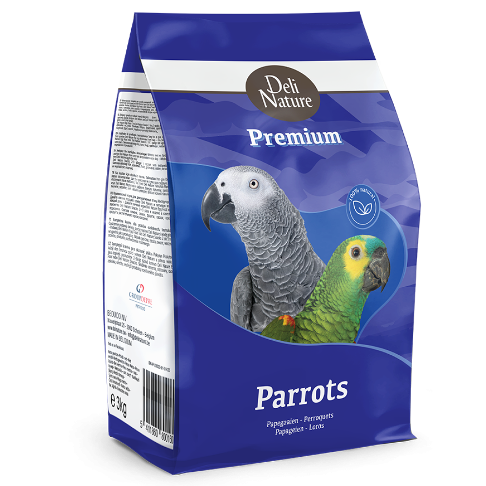 ديلي ناتشر أكل الببغاء خليط البذور مع الفواكه والخضار المجففه 800غ DeliNature Premium Parrots