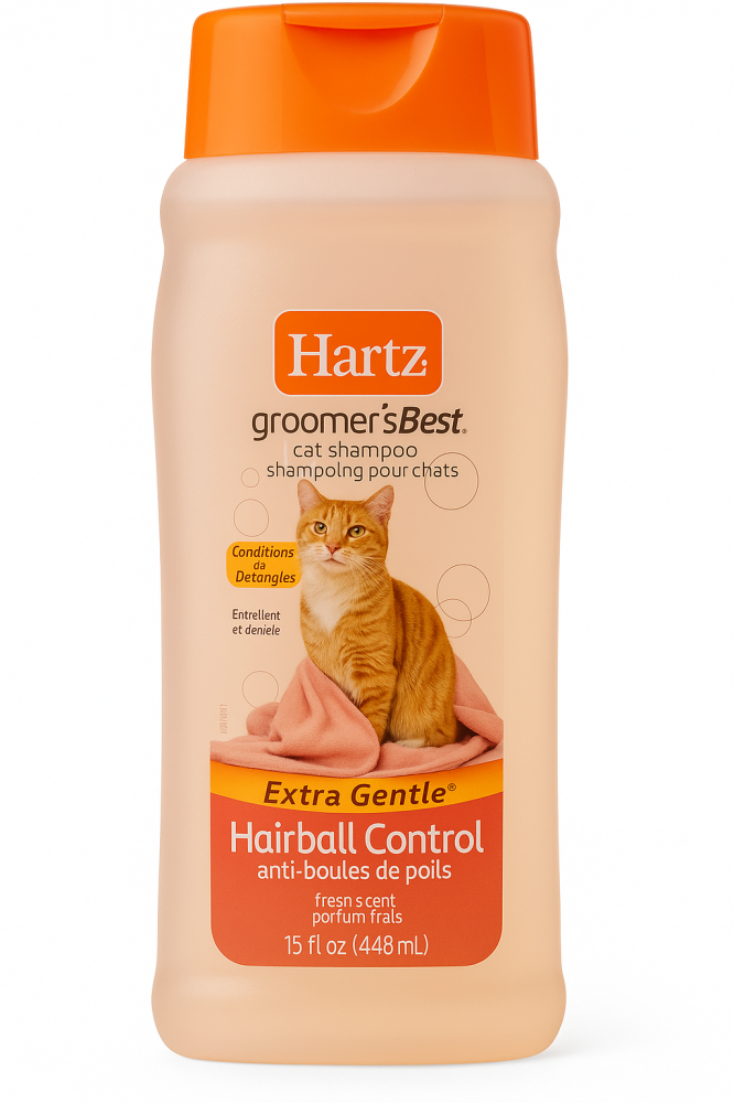 شامبو القطط هارتز للتحكم في كرات الشعر 444 مل Hartz Groomer's Best Hairball Control Cat Shampoo 444 m