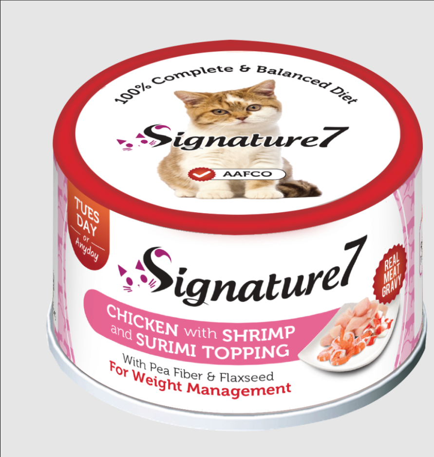 سيقنتشر7 طعام رطب للقطط الدجاج والروبيان 70جم Signature7 Chicken With Shrimp & Surimi Topping