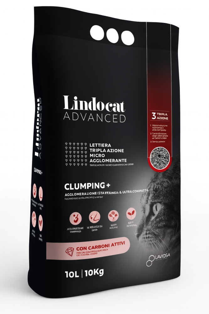 رمل ليندو كات سريع التكتل - خالي من المواد العطرية مفعول الكربون الطبيعي Lindocat Advanced Clumping , Active Carbon