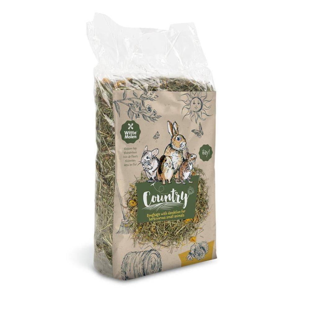 ويت مولين كونتري قش الزهر بالألياف والهندباء | برسيم مجفف للارانب والهامستر والشنشيلا Witte Molen Country blossom hay with dandelion