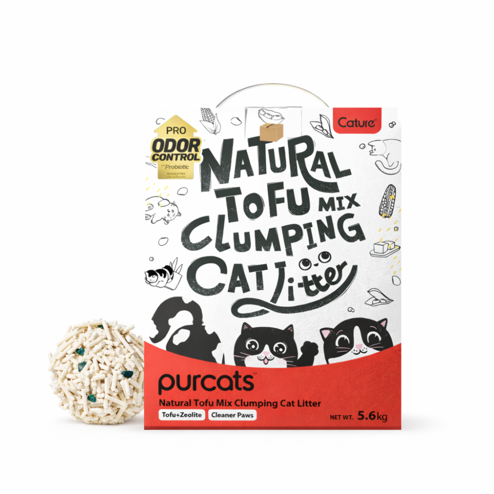 Purcats Cat Litter Mix Tofu & Zeolite – Natural Clumping Odor Control