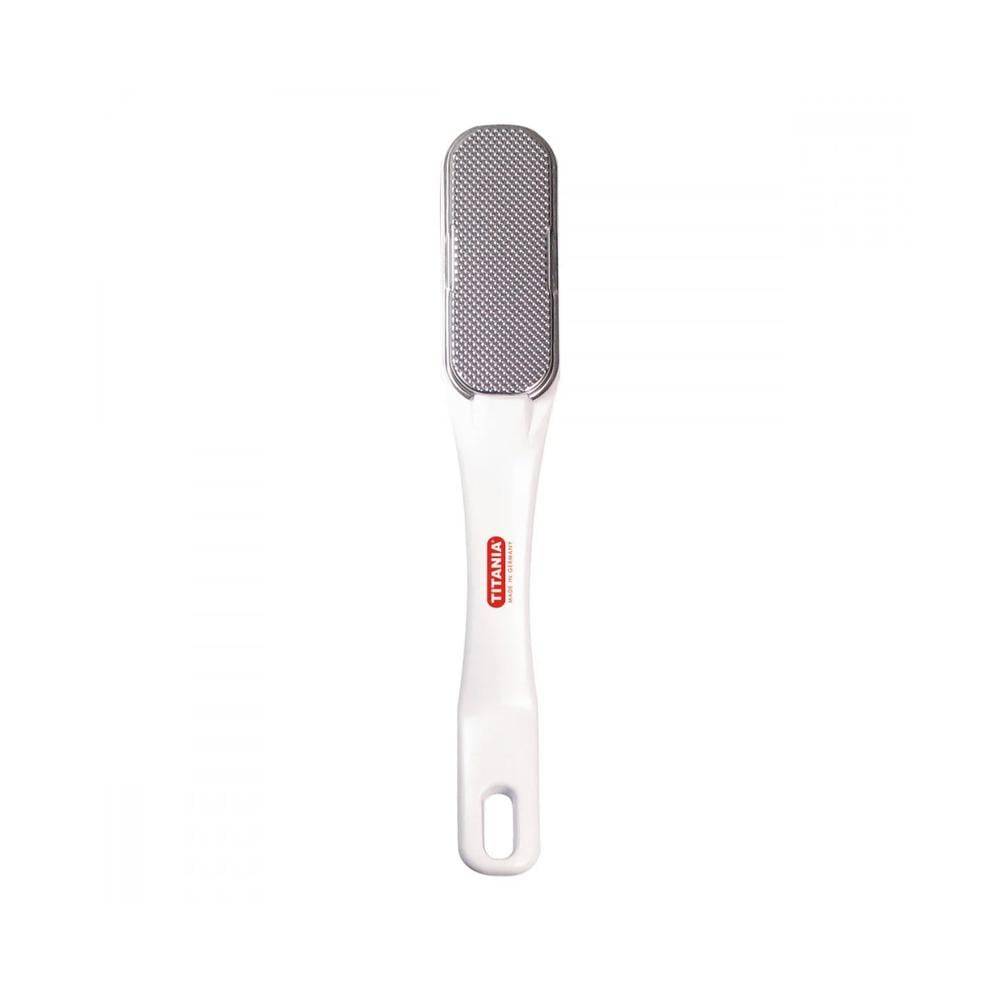 Titania rectangular metal foot file with curved handle – model 3014